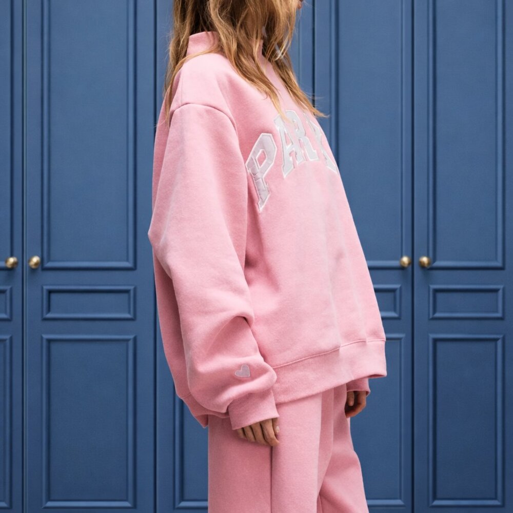 PARKE Valentine's Varsity Mockneck (Blush + Lavender)👕🤍 - Picture 7 of 8